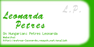 leonarda petres business card